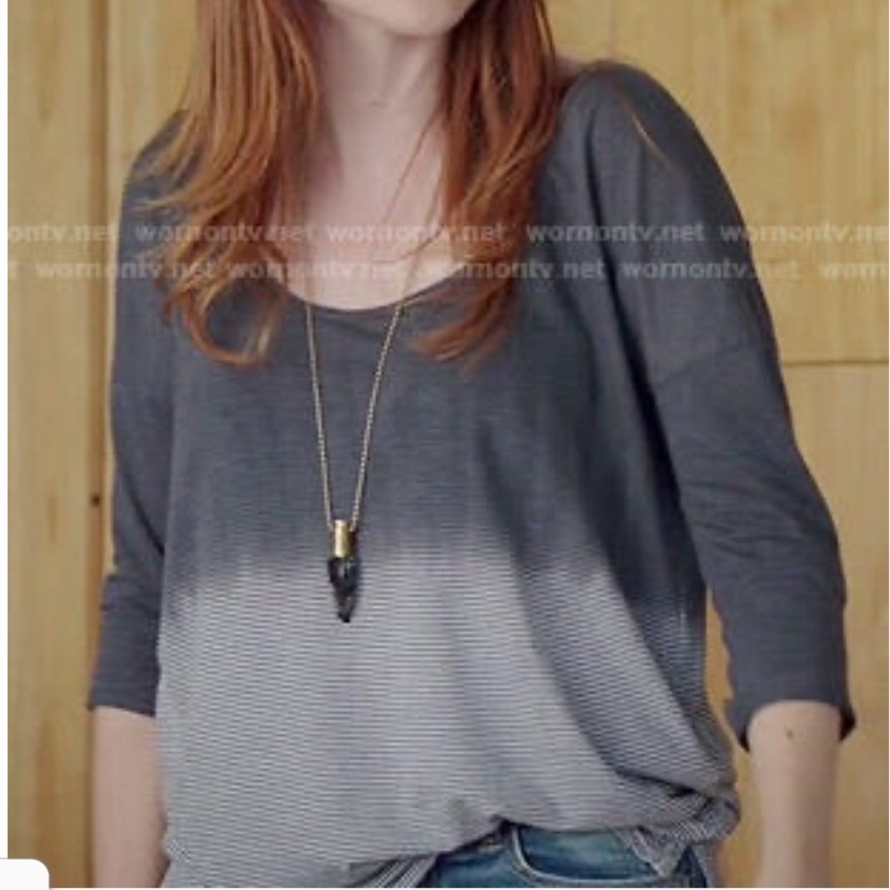James Perse Dip Dye Striped Top